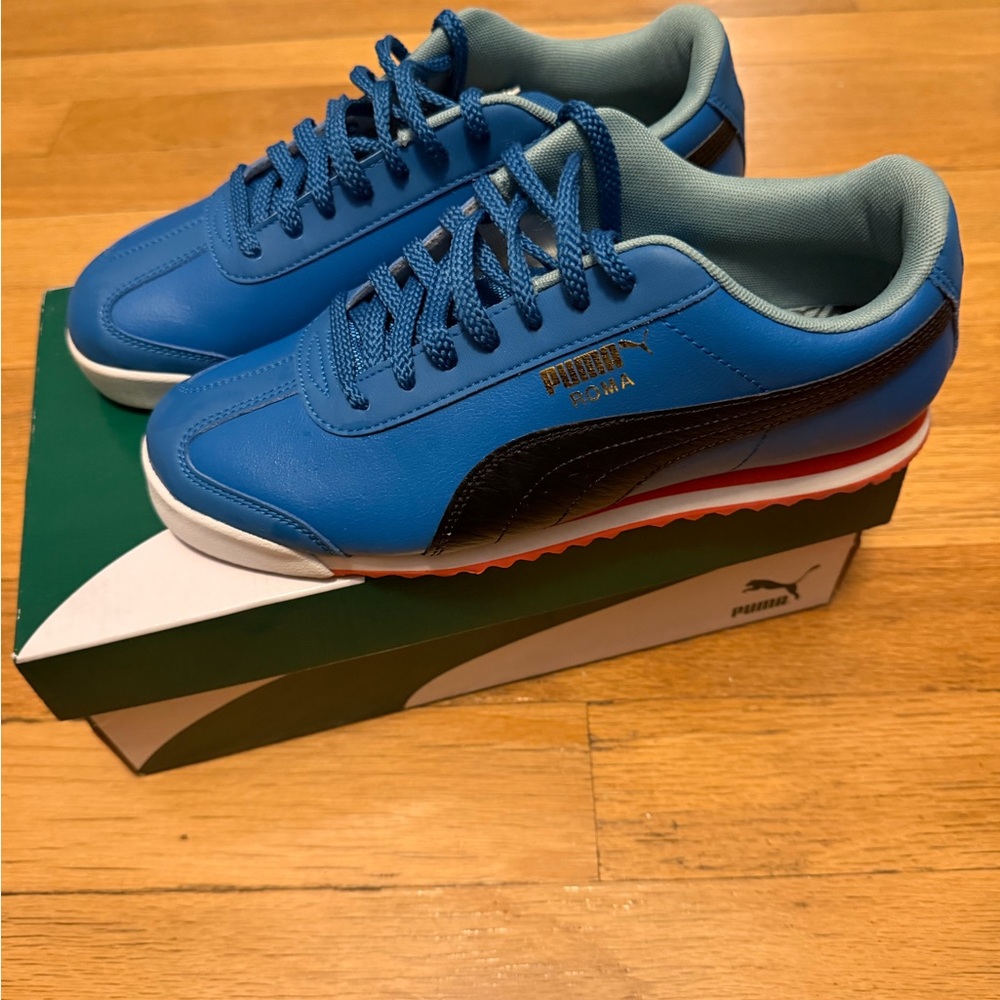 Puma Roma Blue and Black Sneakers - Picture 3 of 4